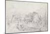 A Bridge Near Salisbury Court, C.1829 (Graphite on Paper)-John Constable-Mounted Giclee Print