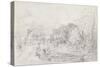 A Bridge Near Salisbury Court, C.1829 (Graphite on Paper)-John Constable-Stretched Canvas