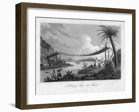 A Bridge of Ropes, Near Penipe, Ecuador, 1829-Storer-Framed Giclee Print