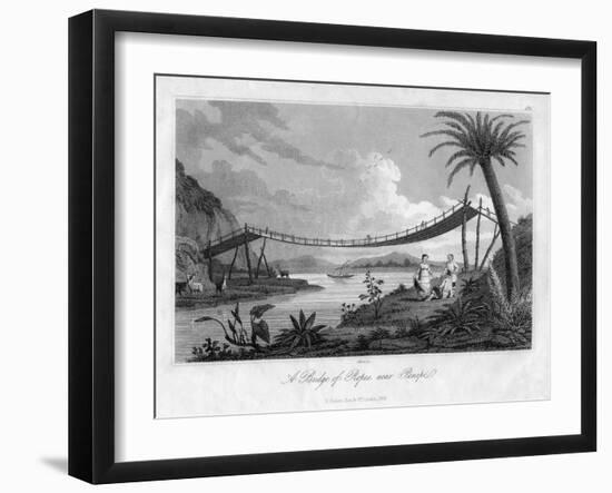 A Bridge of Ropes, Near Penipe, Ecuador, 1829-Storer-Framed Giclee Print