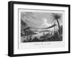 A Bridge of Ropes, Near Penipe, Ecuador, 1829-Storer-Framed Giclee Print