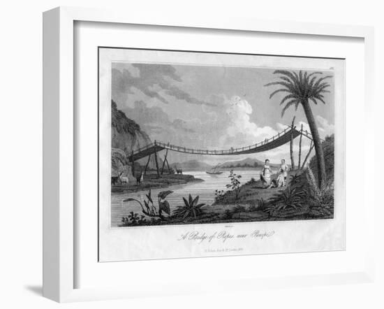 A Bridge of Ropes, Near Penipe, Ecuador, 1829-Storer-Framed Giclee Print