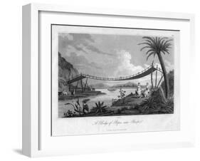 A Bridge of Ropes, Near Penipe, Ecuador, 1829-Storer-Framed Giclee Print