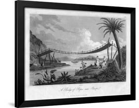 A Bridge of Ropes, Near Penipe, Ecuador, 1829-Storer-Framed Giclee Print