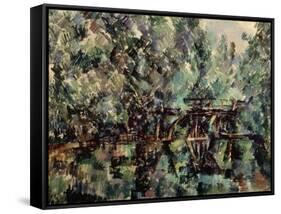 A Bridge over a Pond, C1898-Paul Cézanne-Framed Stretched Canvas