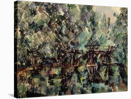 A Bridge over a Pond, C1898-Paul Cézanne-Stretched Canvas