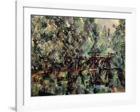 A Bridge over a Pond, C1898-Paul Cézanne-Framed Giclee Print