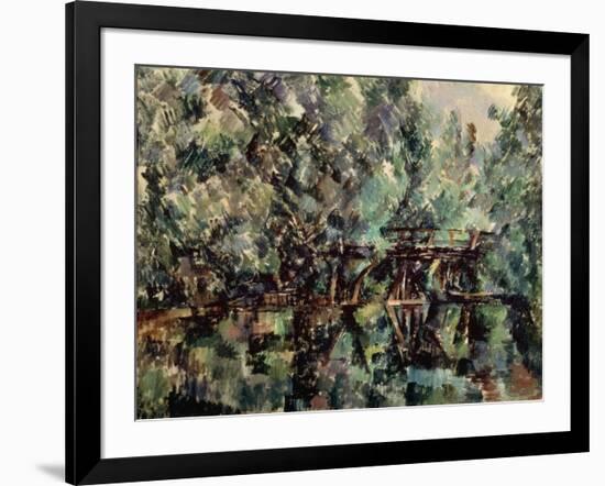 A Bridge over a Pond, C1898-Paul Cézanne-Framed Giclee Print
