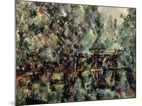 A Bridge over a Pond, C1898-Paul Cézanne-Mounted Giclee Print