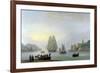 A Brig Entering Dartmouth Harbour, with a Ferry in the Foreground, 1828-Thomas Luny-Framed Giclee Print