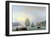 A Brig Entering Dartmouth Harbour, with a Ferry in the Foreground, 1828-Thomas Luny-Framed Giclee Print