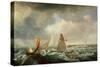A Brigantine, a Dutch Galiot and Fishing Vessels-John Lynn-Stretched Canvas
