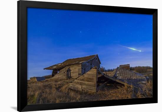 A Bright Bolide Meteor Breaking Up as it Enters the Atmosphere-null-Framed Photographic Print