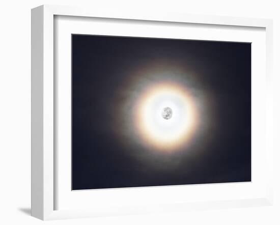 A Bright Halo around the Full Moon-Stocktrek Images-Framed Photographic Print