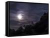 A Bright Moon Rises Through Clouds Over a Hill in Oklahoma-Stocktrek Images-Framed Stretched Canvas