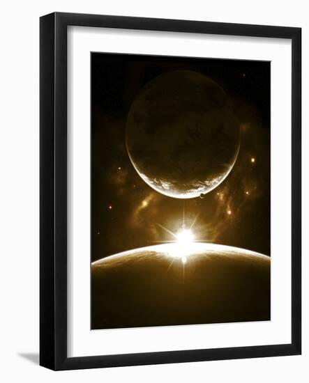 A Bright Morning as the Sunrise over the Planet Breaks the Edge for a Marvelous Sight-Stocktrek Images-Framed Premium Photographic Print