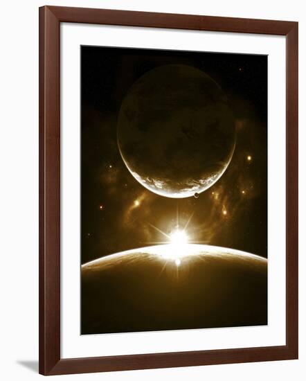 A Bright Morning as the Sunrise over the Planet Breaks the Edge for a Marvelous Sight-Stocktrek Images-Framed Photographic Print