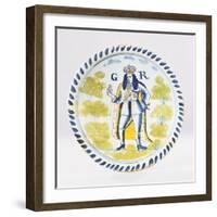 A Bristol Delft Polychrome Royal Portrait Charger Painted with a Full Length Portrait of George I i-null-Framed Giclee Print