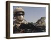 A British Army Soldier Mans a Machine Gun Mounted on Top of a Land Rover-Stocktrek Images-Framed Photographic Print