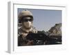 A British Army Soldier Mans a Machine Gun Mounted on Top of a Land Rover-Stocktrek Images-Framed Photographic Print