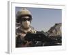 A British Army Soldier Mans a Machine Gun Mounted on Top of a Land Rover-Stocktrek Images-Framed Photographic Print