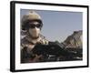 A British Army Soldier Mans a Machine Gun Mounted on Top of a Land Rover-Stocktrek Images-Framed Photographic Print