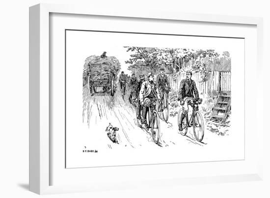 A British Cycle Club Out for a Country Ride, 1895-null-Framed Giclee Print