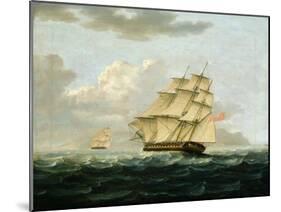 A British Frigate in Pursuit of a French Frigate-Thomas Buttersworth-Mounted Giclee Print