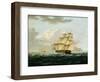 A British Frigate in Pursuit of a French Frigate-Thomas Buttersworth-Framed Giclee Print