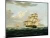 A British Frigate in Pursuit of a French Frigate-Thomas Buttersworth-Mounted Giclee Print