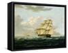 A British Frigate in Pursuit of a French Frigate-Thomas Buttersworth-Framed Stretched Canvas
