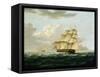 A British Frigate in Pursuit of a French Frigate-Thomas Buttersworth-Framed Stretched Canvas