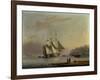 A British Frigate off the Coast at Mount Edgecumbe, Plymouth-Nichlas Matthew Condy-Framed Giclee Print
