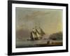 A British Frigate off the Coast at Mount Edgecumbe, Plymouth-Nichlas Matthew Condy-Framed Giclee Print