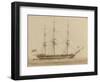 A British Frigate Riding on Her Anchor-John Wilson Carmichael-Framed Giclee Print