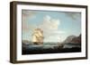 A British Frigate with a Longboat Off the Headland of Gallows Hill, Broad Bay, Isle of Lewis-Thomas Whitcombe-Framed Giclee Print