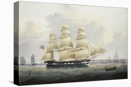 A British Merchantman off the South Coast-Samuel Walters-Stretched Canvas