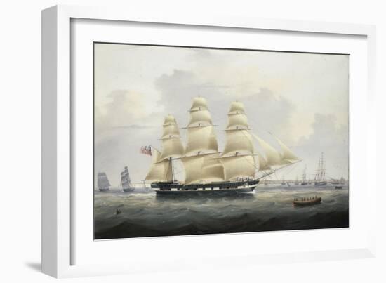 A British Merchantman off the South Coast-Samuel Walters-Framed Giclee Print