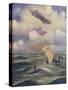 A British Naval Airship Bombing a Submarine-null-Stretched Canvas