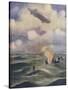 A British Naval Airship Bombing a Submarine-null-Stretched Canvas