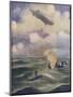 A British Naval Airship Bombing a Submarine-null-Mounted Premium Giclee Print