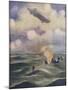 A British Naval Airship Bombing a Submarine-null-Mounted Giclee Print