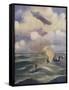 A British Naval Airship Bombing a Submarine-null-Framed Stretched Canvas