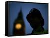 A British Police Officer Stands Guard Outside the Houses of Parliament-null-Framed Stretched Canvas