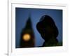 A British Police Officer Stands Guard Outside the Houses of Parliament-null-Framed Photographic Print