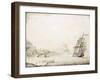 A British Ship off the Coast of Satalia (Turkey), in 1677, Surrounded by a Rocky Coastline, with An-Jan Peeters-Framed Giclee Print