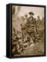 A British Soldier in a Conquered Enemy Trench: Quiet and Steadfast and in Triumph Merciful-null-Framed Stretched Canvas