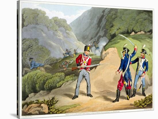 'A British soldier Taking Two French Officers at the Battle of the Pyrenees', 1813 (1816)-Matthew Dubourg-Stretched Canvas