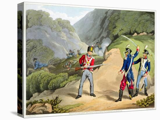 'A British soldier Taking Two French Officers at the Battle of the Pyrenees', 1813 (1816)-Matthew Dubourg-Stretched Canvas