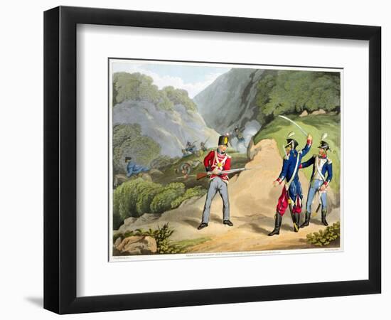 'A British soldier Taking Two French Officers at the Battle of the Pyrenees', 1813 (1816)-Matthew Dubourg-Framed Giclee Print